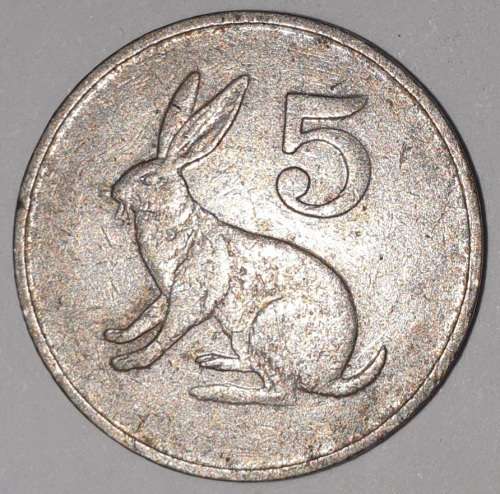 1991 - 5 CENT COIN - ZIMBABWE - (Copper-Nickel)